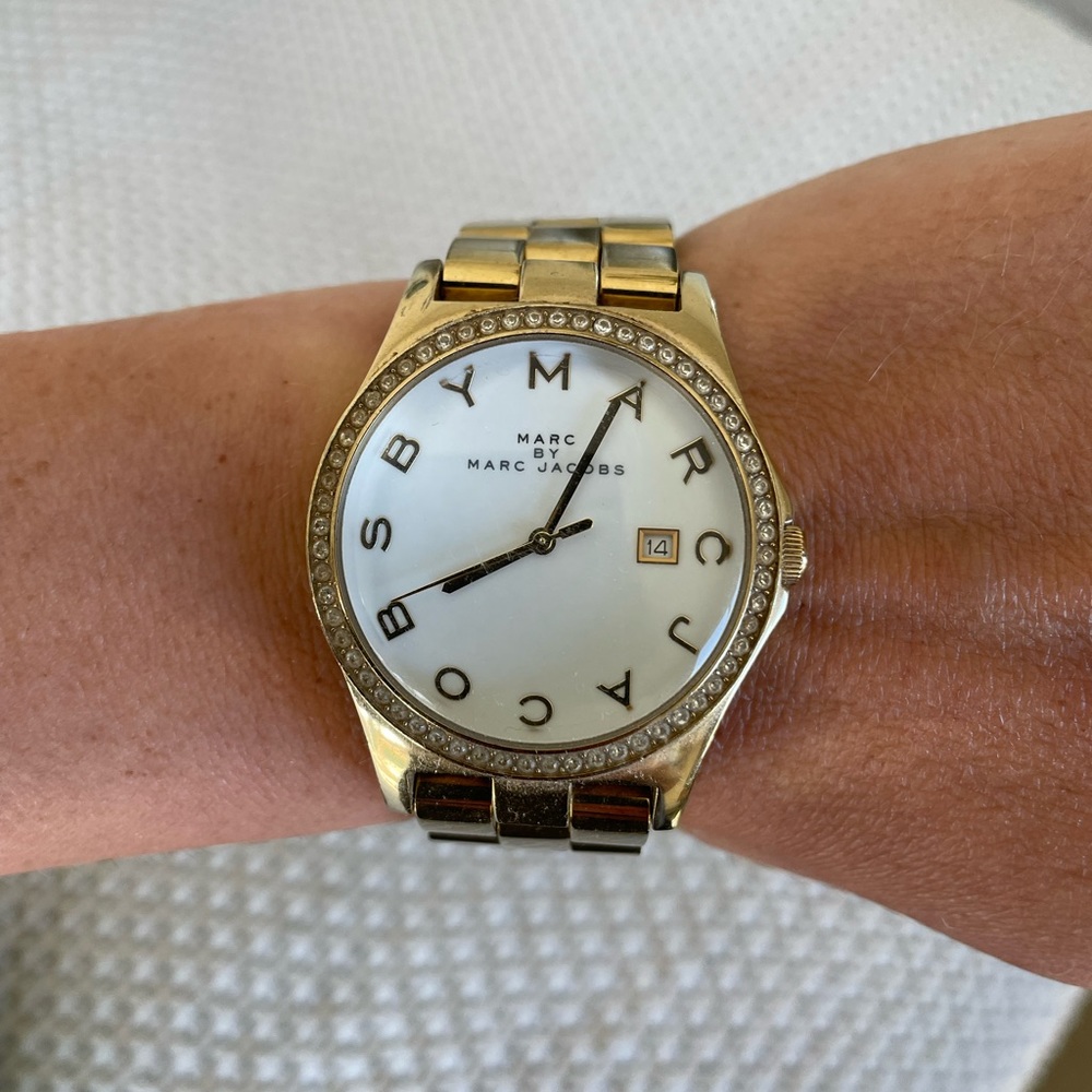 Marc by Marc Jacobs women’s gold watch with diamond details